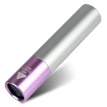 УФ светодиодный фонарик из алюминиевого сплава 365Нм, портативный УФ-фонарик, перезаряжаемый смотровой фонарь с зумом 11,9x2,5 см