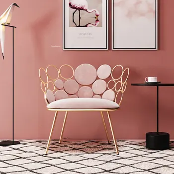 Современные креативные железные стулья для гостиной, Простая домашняя мебель, Ленивый диван, стул для спальни, стул с одной спинкой, Скандинавский дизайнерский стул