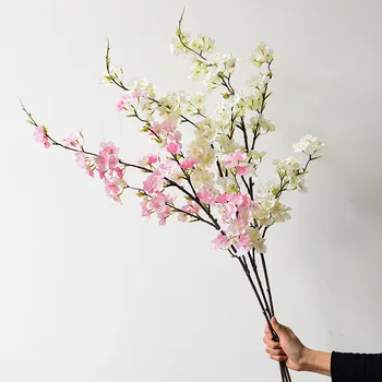 длинные ветви 4cherry blossoms, искусственные шелковые цветы, свадебные вечеринки, домашняя обстановка, украшения стен, искусственные цветы