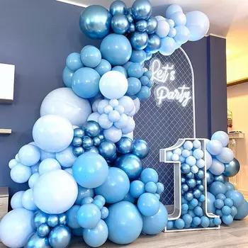 Новый набор воздушных шаров Blue Macaroon, открывающий День рождения, Свадебная вечеринка, Свадебное украшение, цепочка воздушных шаров, посылка