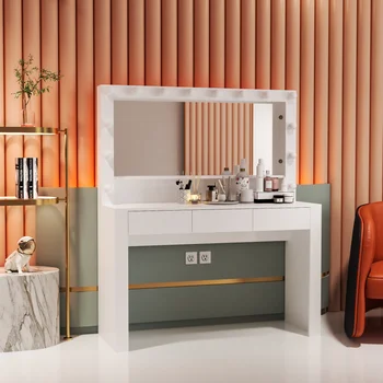 Туалетный столик BOUSSAC Skylar с Современной росписью, Светильники, для спальни, Туалетный столик Для спальни, Туалетный столик с зеркалом, Стол для макияжа